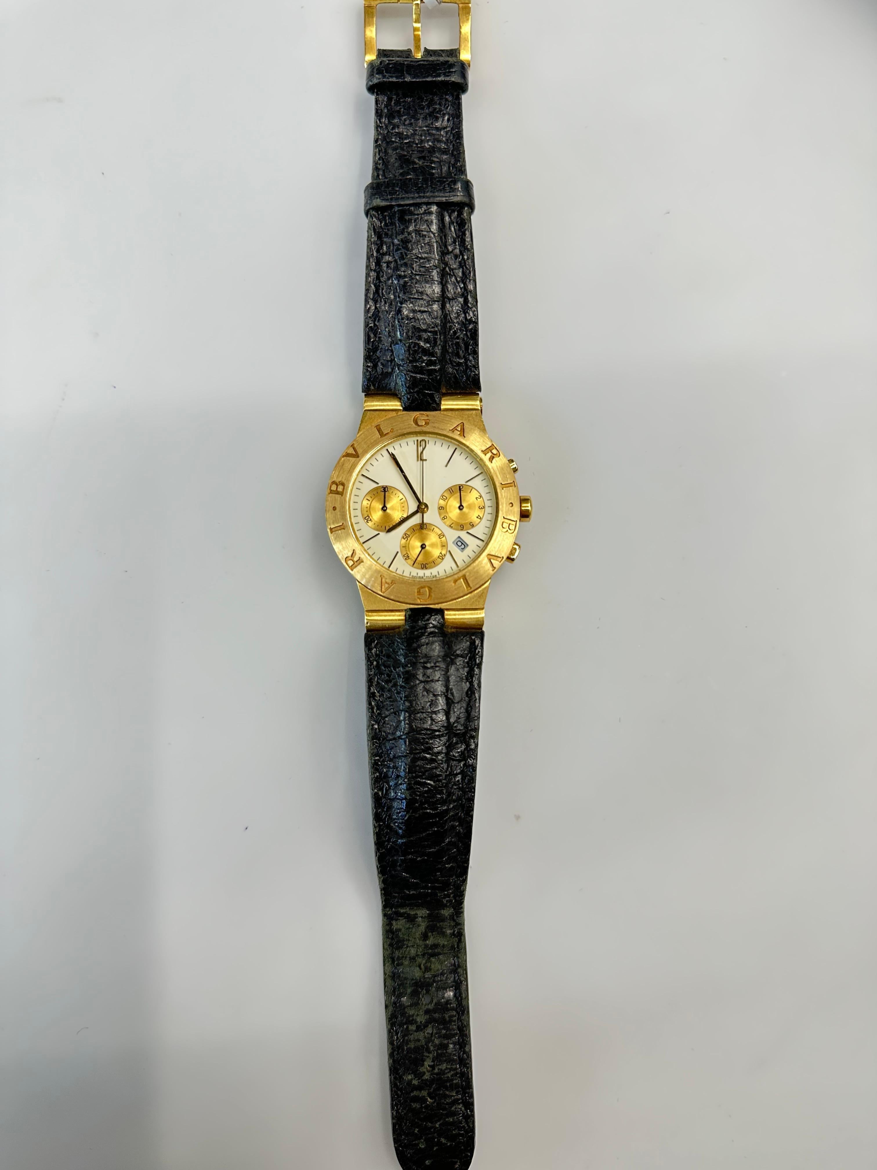 Bvlgari 18k Yellow Gold Diagono Chronograph Unisex Watch 3