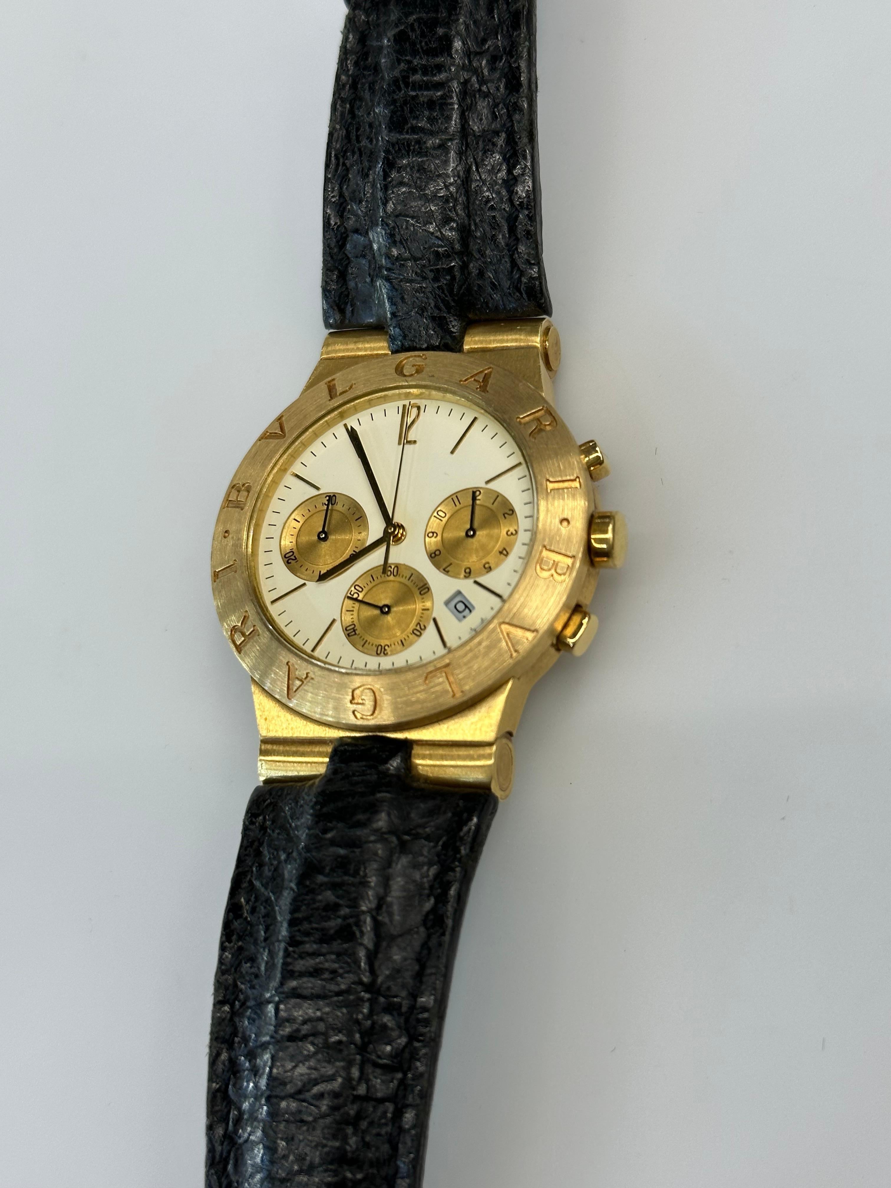 Bvlgari 18k Yellow Gold Diagono Chronograph Unisex Watch 2