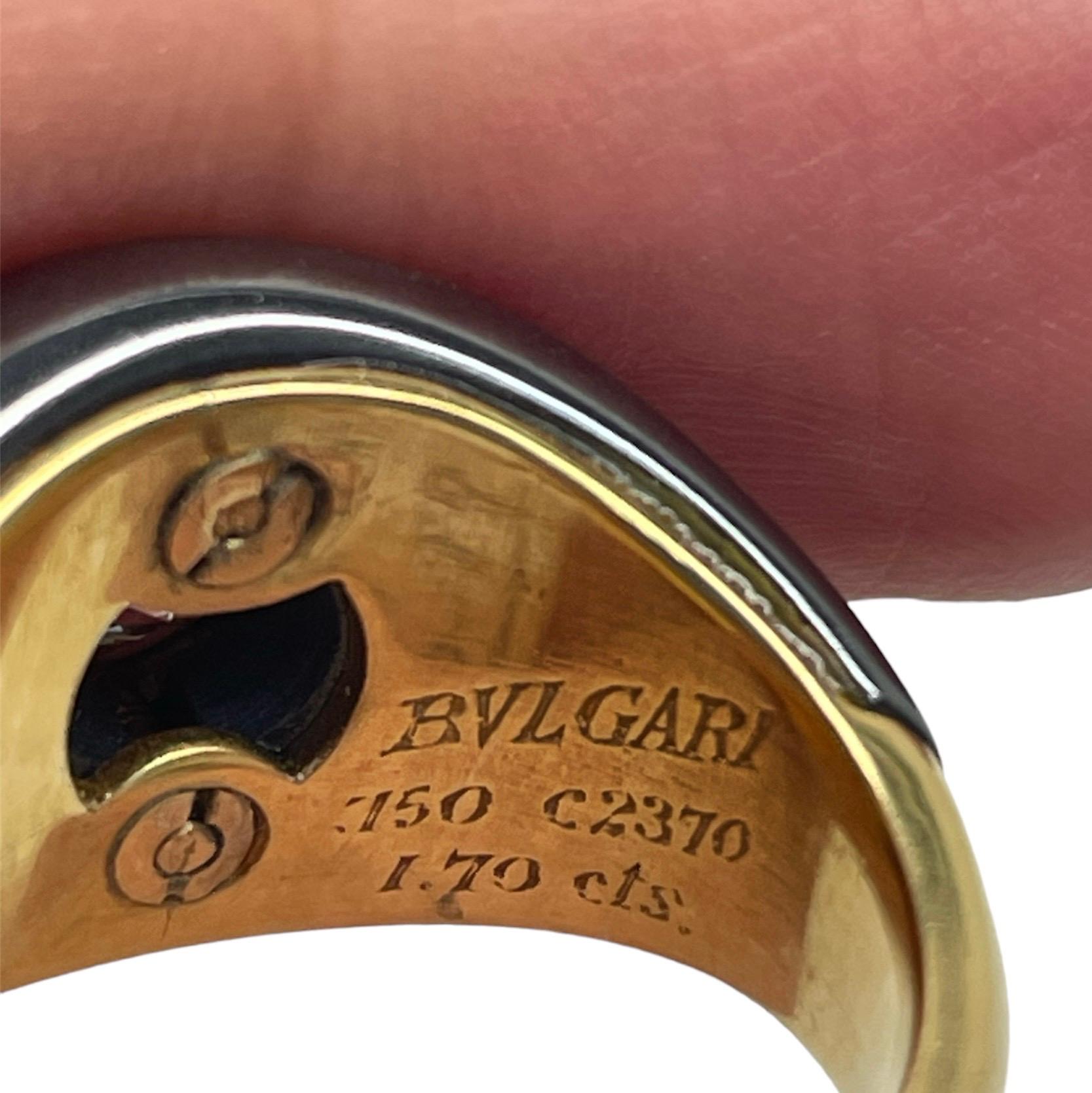 Bvlgari Ring aus 18 Karat Gelbgold, Diamant und Hämatit im Zustand „Gut“ im Angebot in Chicago, IL