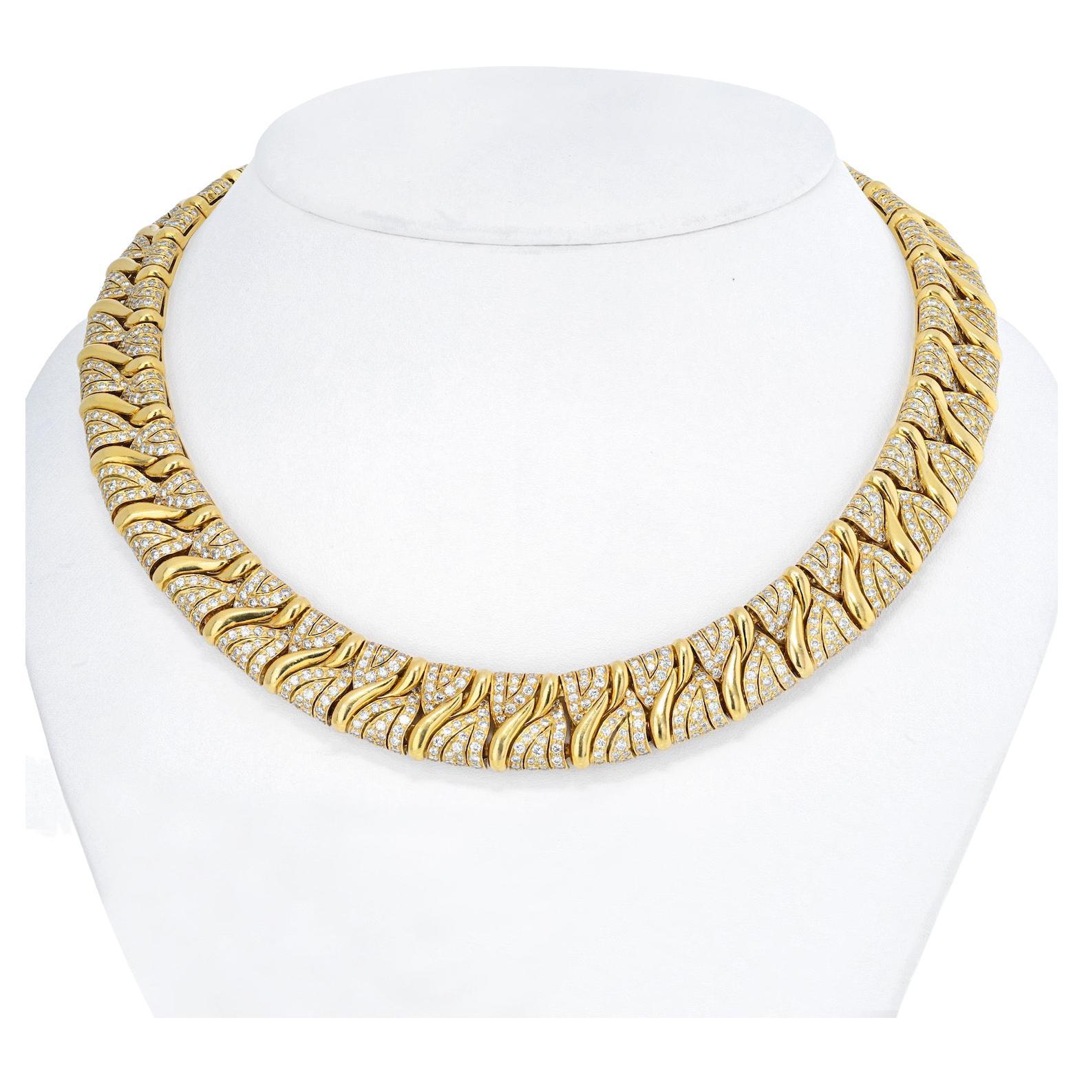 Bvlgari 18K Yellow Gold Diamond Choker Necklace