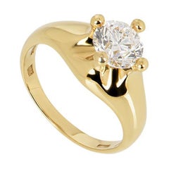 Bvlgari 18k Yellow Gold Diamond Engagement Ring, 1.00ct F VS1, Size H½