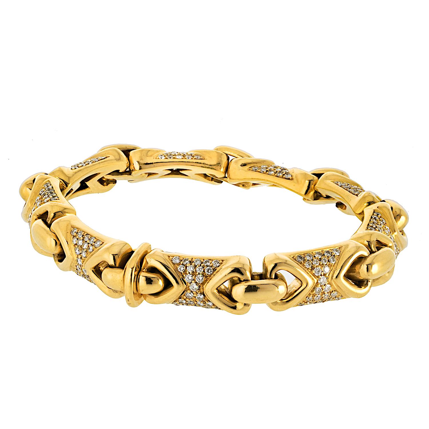 Parentesi-Armband, Bvlgari 18 Karat Gelbgold Diamant Gelbgold (Moderne)