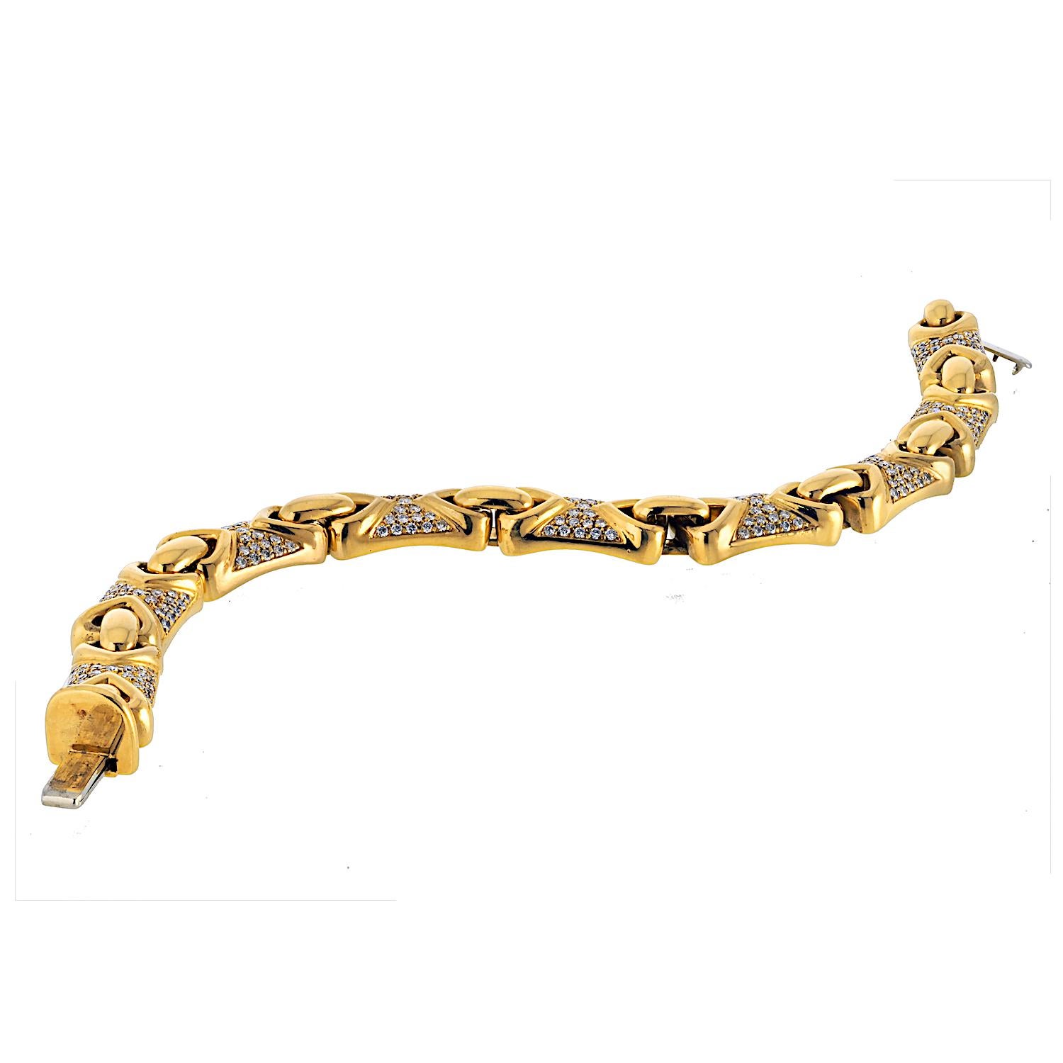Parentesi-Armband, Bvlgari 18 Karat Gelbgold Diamant Gelbgold (Rundschliff)