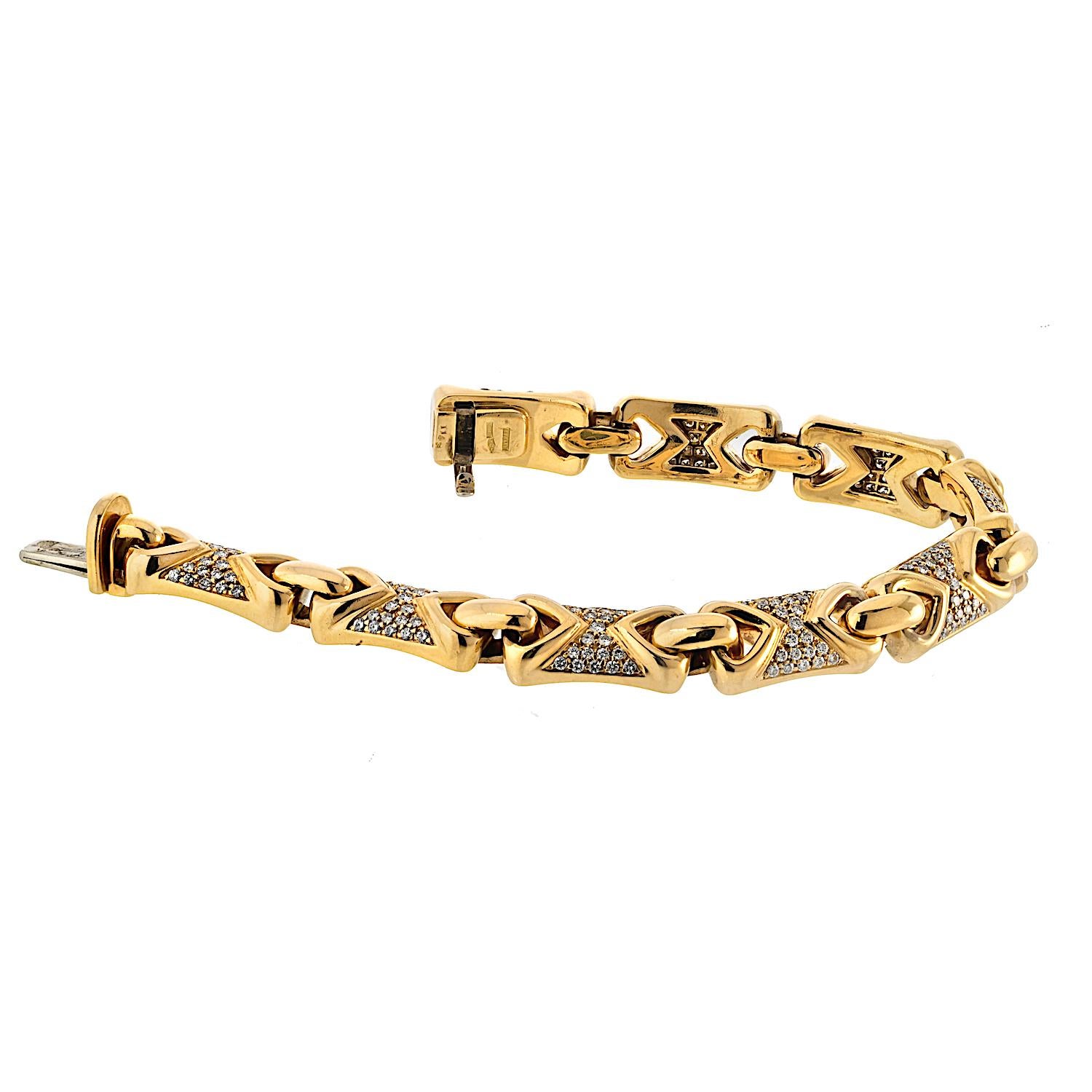 Parentesi-Armband, Bvlgari 18 Karat Gelbgold Diamant Gelbgold im Zustand „Hervorragend“ in New York, NY