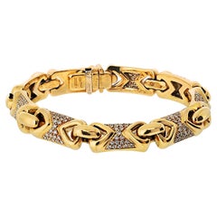 Bvlgari Bracelet Parentesi en or jaune 18 carats et diamants