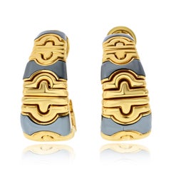 Bvlgari 18K Yellow Gold Hoop Earrings