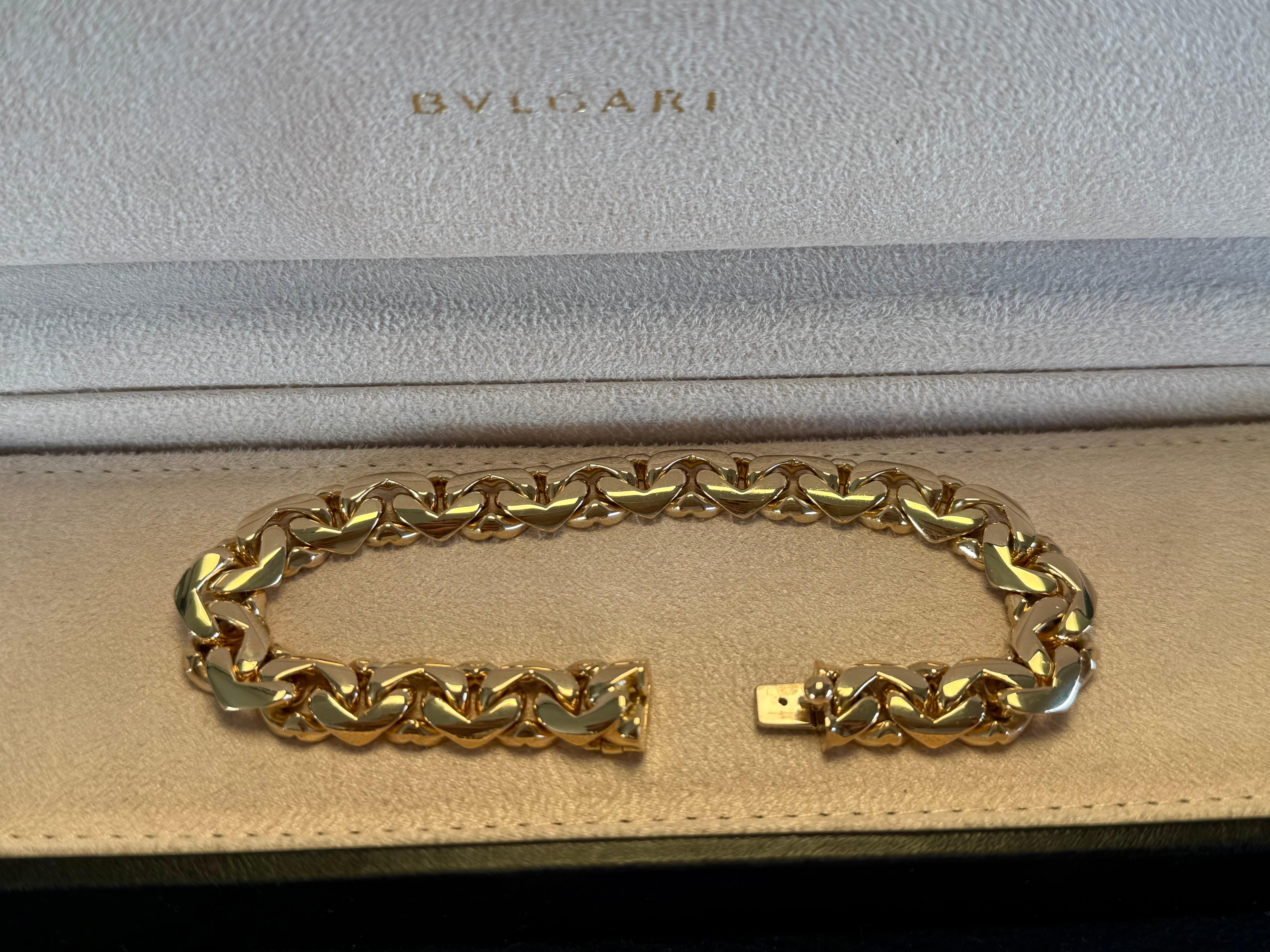 Bvlgari Bracelet à maillons en or jaune 18k en vente 6