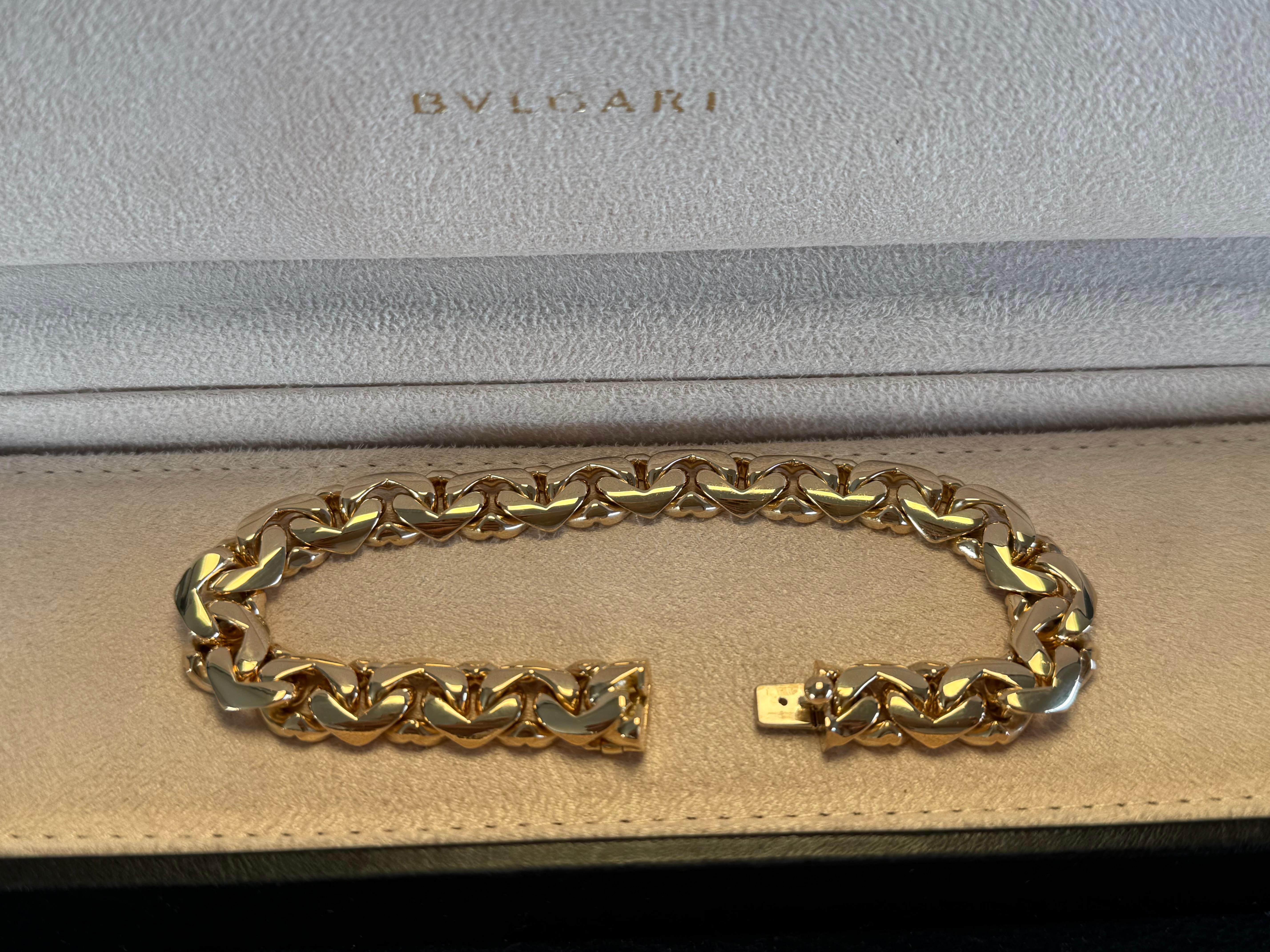 Bvlgari Bracelet à maillons en or jaune 18k Unisexe en vente