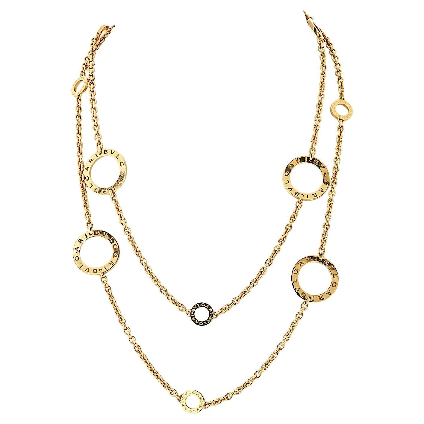 Bvlgari 18K Gelbgold Lange 37in "Bvlgari Bvlgari" Kette Halskette