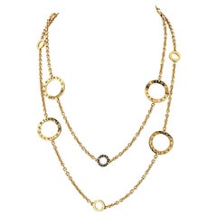 Used Bvlgari 18K Yellow Gold Long 37in "Bvlgari Bvlgari" Chain Necklace