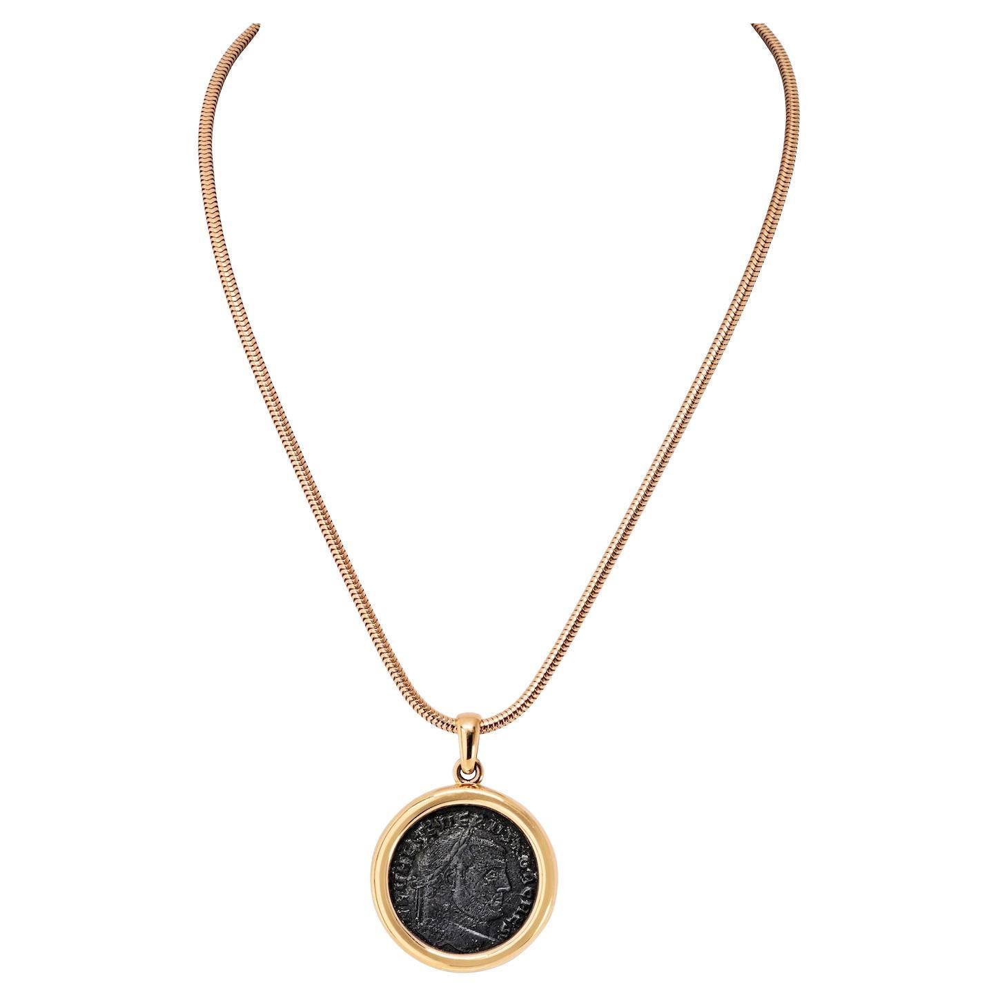 Bvlgari 18K Yellow Gold Monete 3cm Coin Necklace