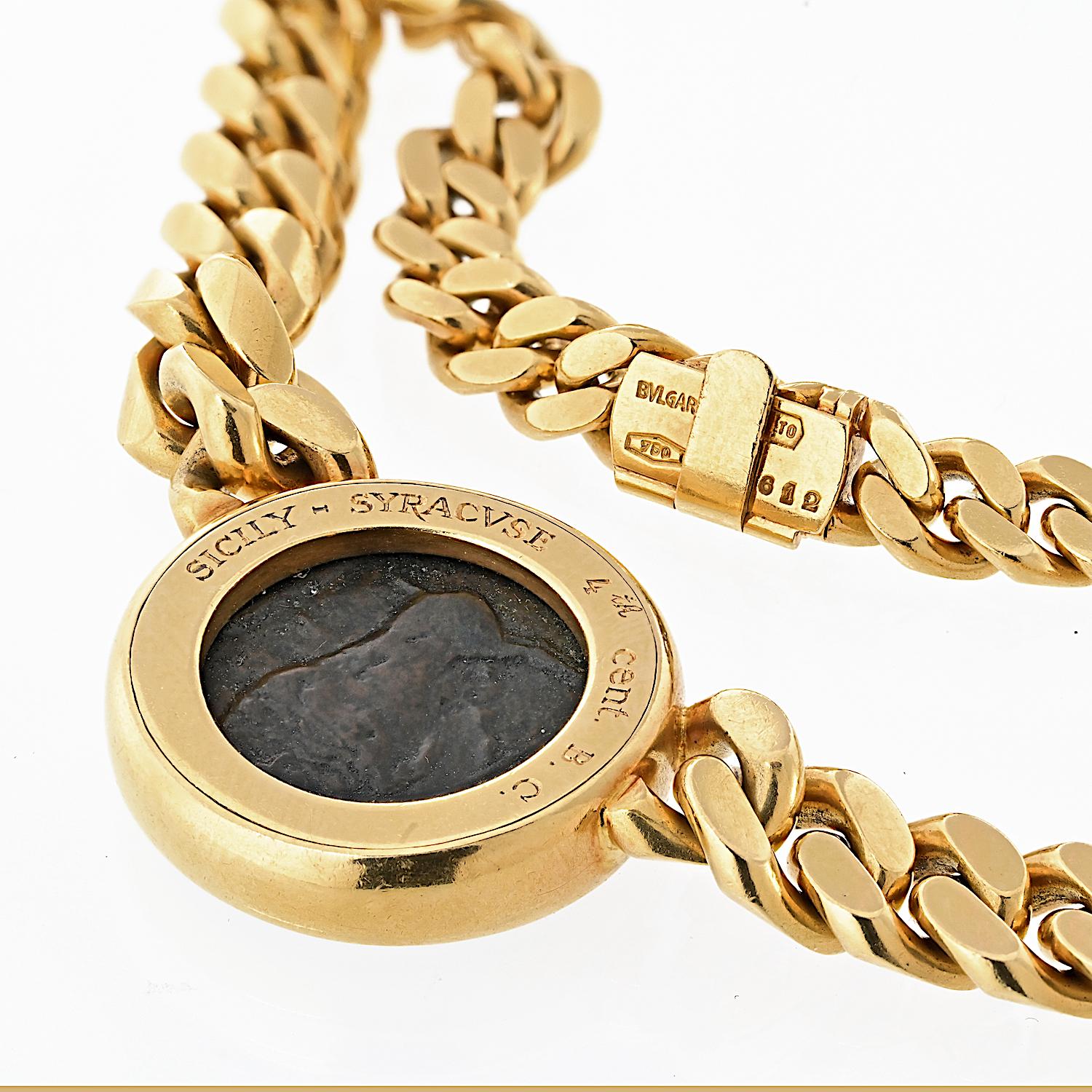 Collana di monete Bvlgari in oro giallo 18 carati Monet del IV secolo a.C. in vendita 1