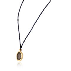 Bvlgari 18K Yellow Gold Monete Coin Leather Cord Necklace