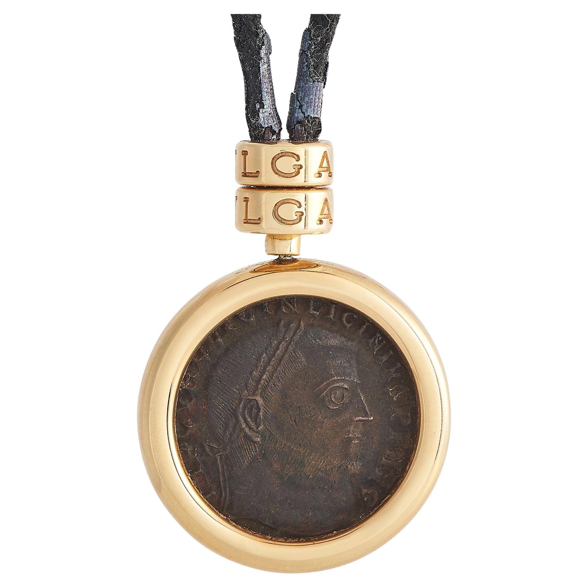 Bvlgari 18 Karat Gelbgold Monete Nicomedia-Licinius Augusto Münze Halskette