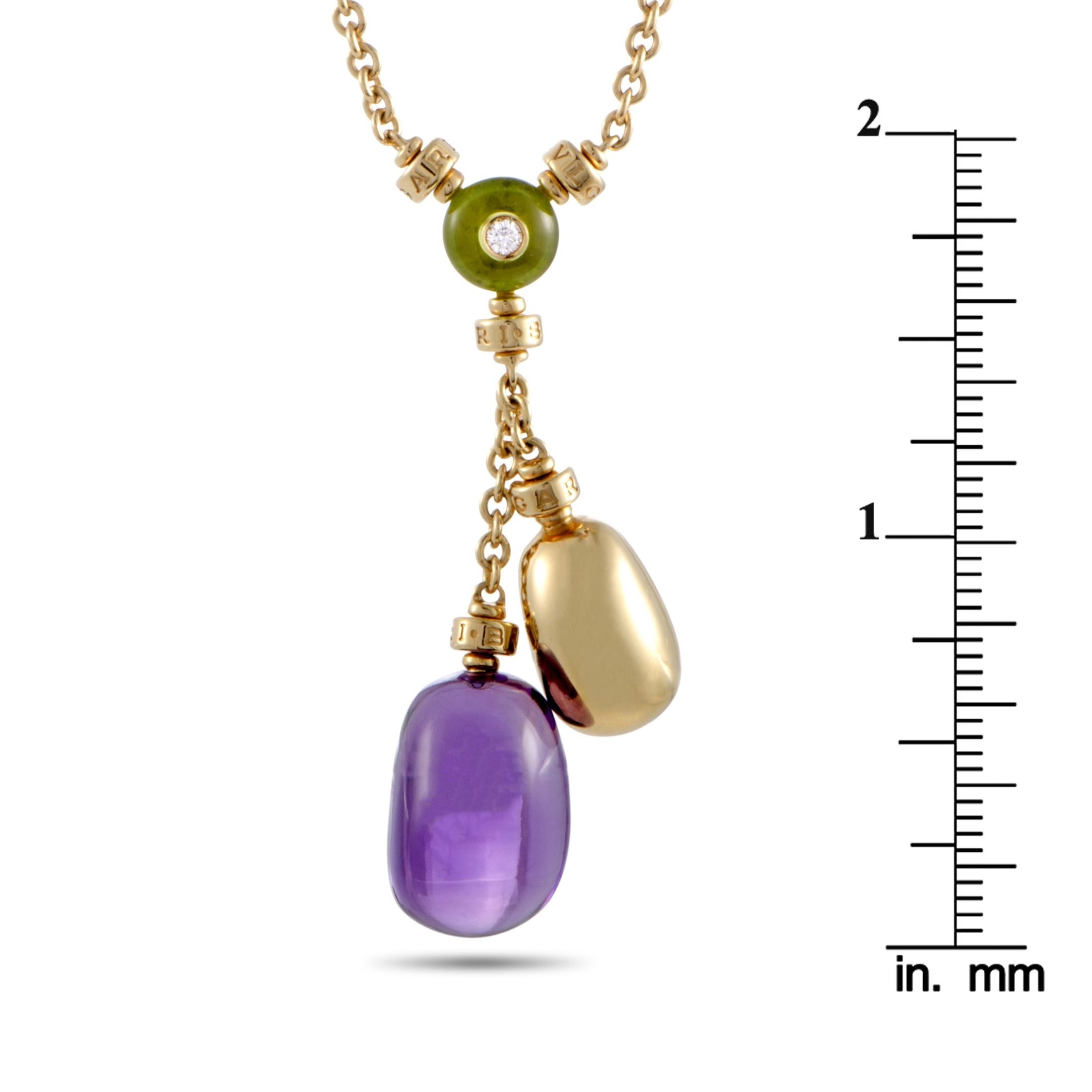 Women's Bvlgari 18 Karat Yellow Gold Multi-Gemstone Cabochons Necklace