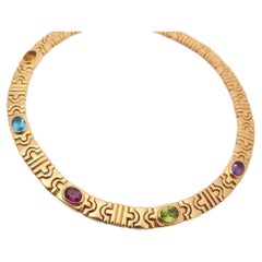 Bvlgari Collier multi-pierres en or jaune 18 carats