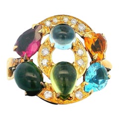 Bvlgari 18k Yellow Gold Multicolor Stones
Diamonds