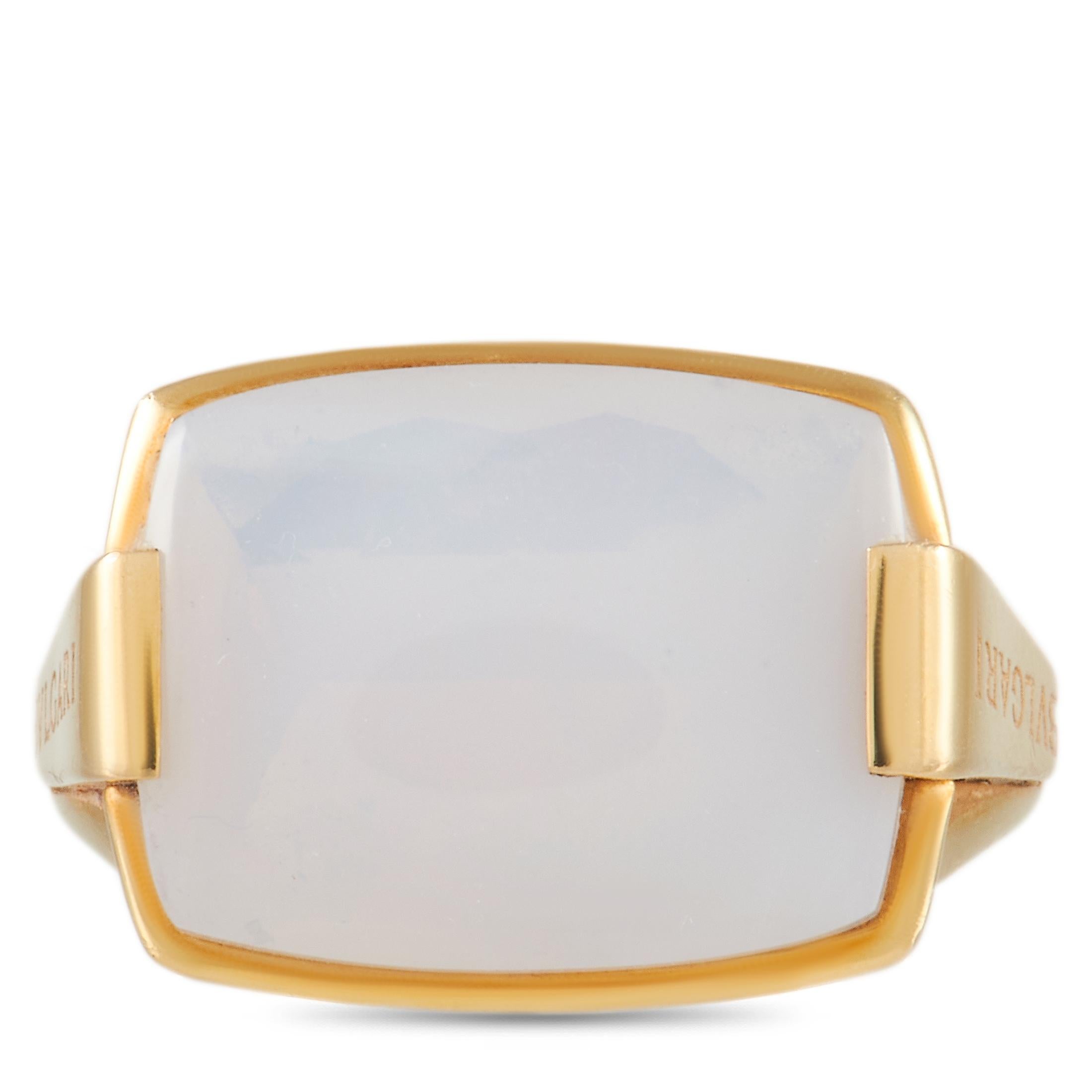 Mixed Cut Bvlgari 18K Yellow Gold Opal Ring