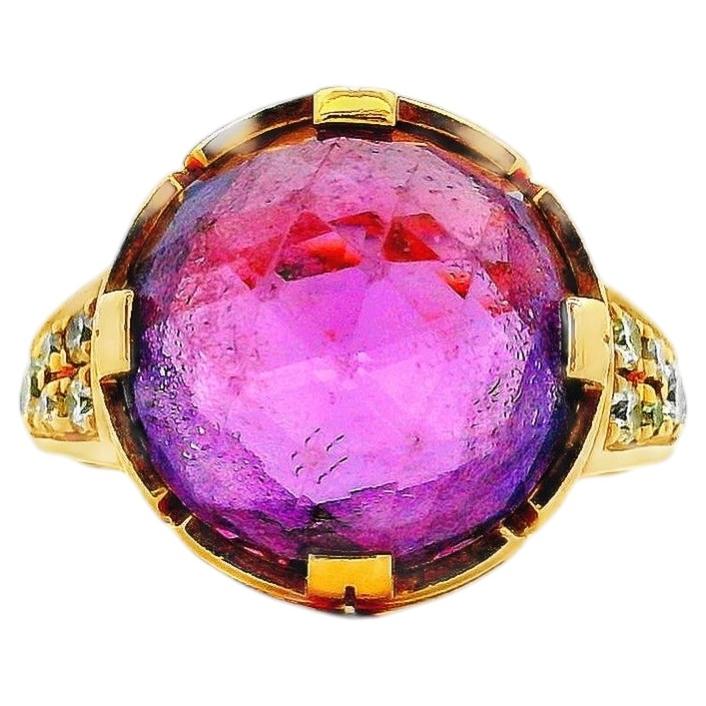 Bvlgari 18k Gelbgold Parentesi Amethyst und Diamant Ring