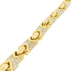 Bvlgari 18k Yellow Gold Parentesi Diamond Set Linked Bracelet