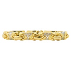Bvlgari 18k Yellow Gold Parentesi Diamond Set Linked Bracelet Bvlgari 18k Yellow Gold Parentesi Diamond Set Linked Bracelet