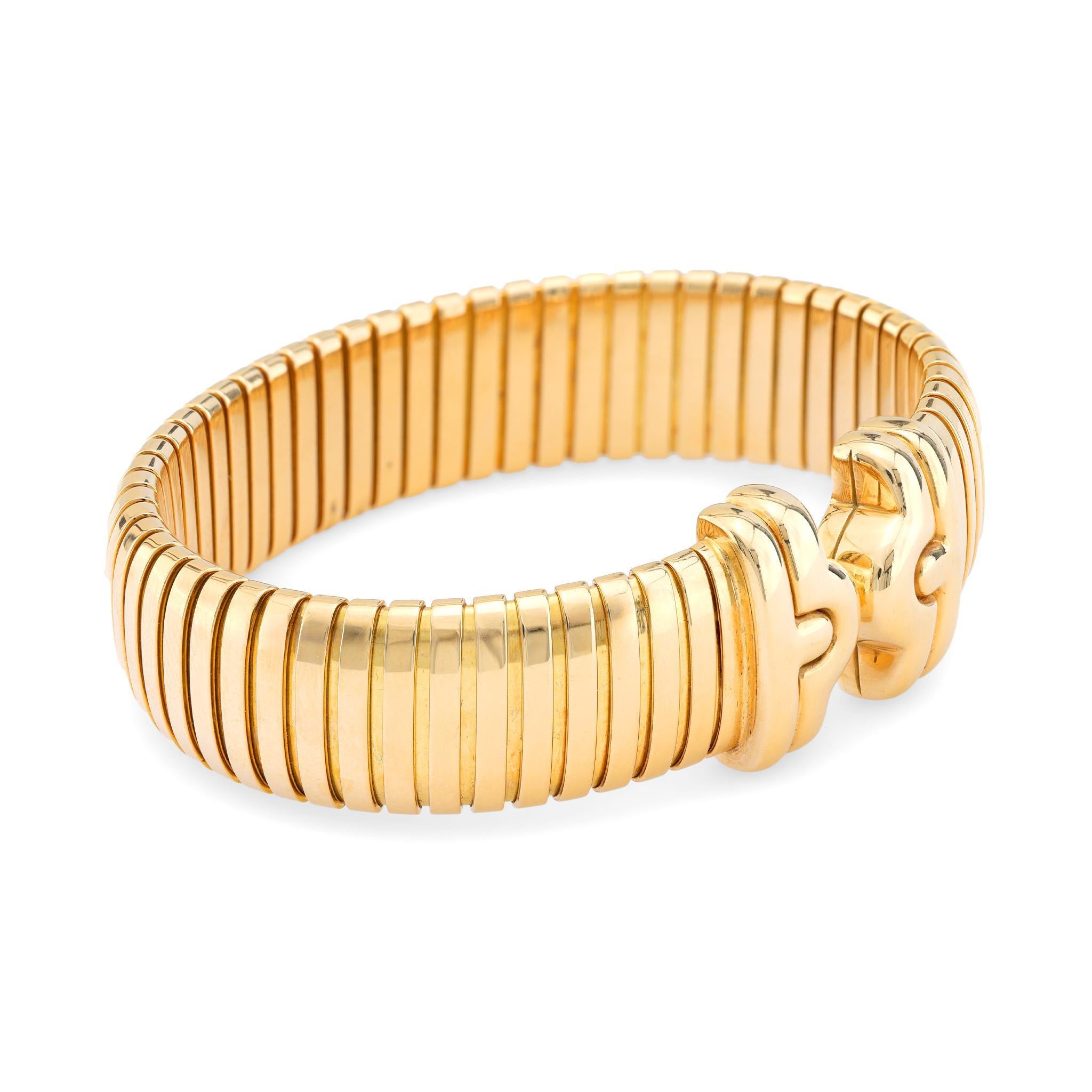 Pulsera brazalete Bvlgari Parentesi Tubogas de oro amarillo de 18 quilates Moderno