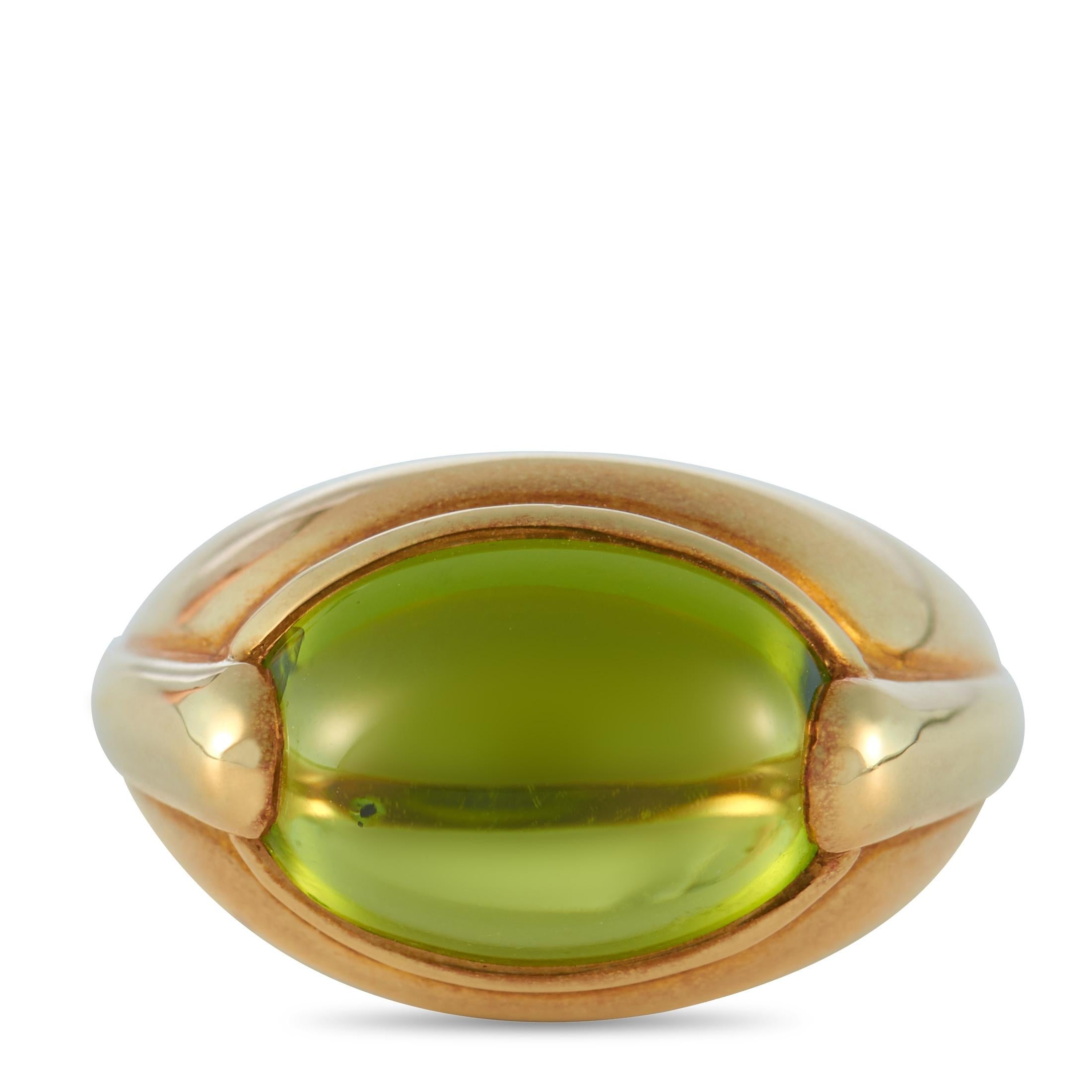 Women's Bvlgari 18 Karat Yellow Gold Peridot Ring