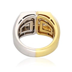 BVLGARI 18K Yellow Gold & Platinum Twin Diamond Contrast Ring