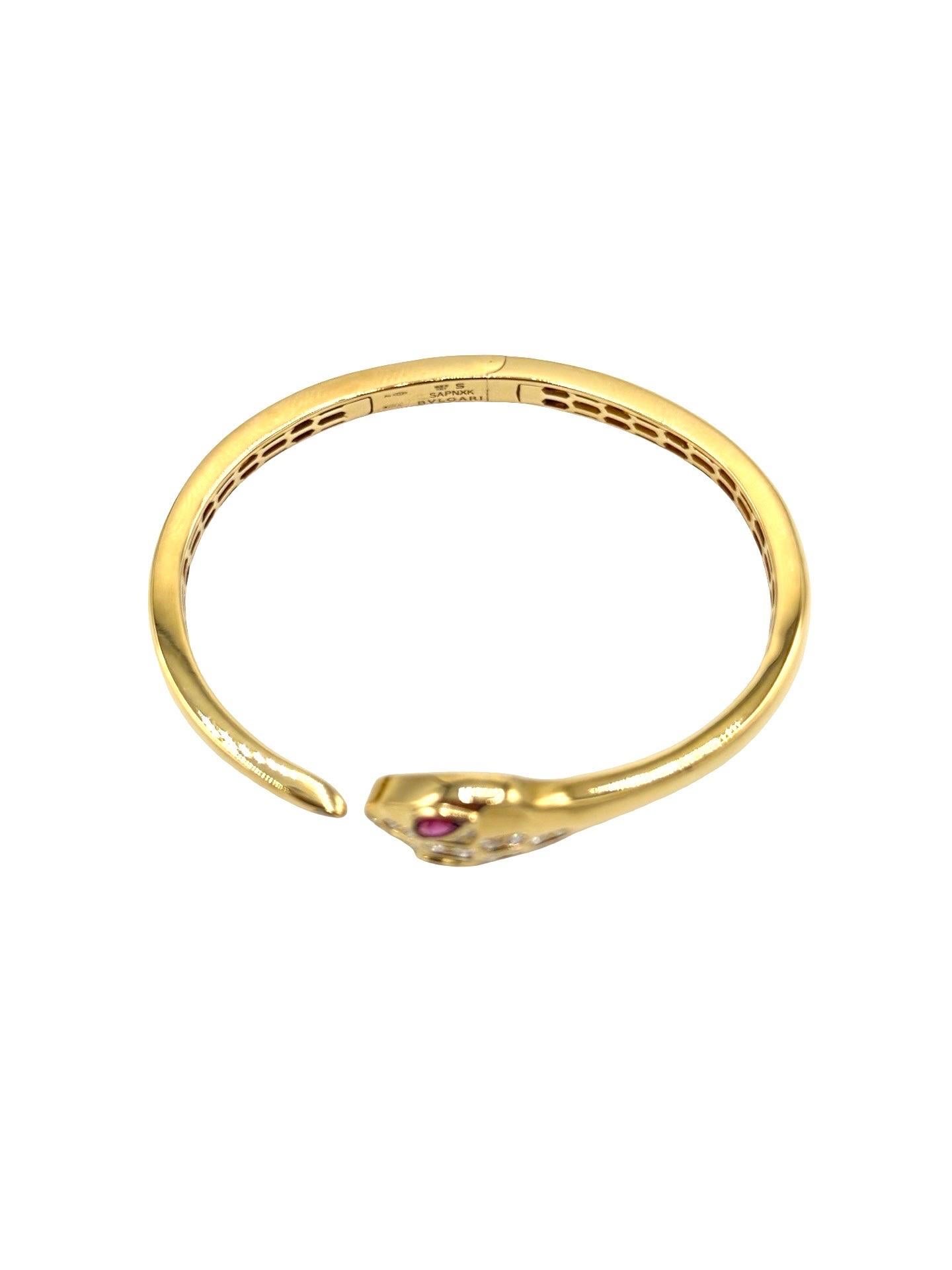 da uomo o donna Bracciale Serpenti Petite Diamond Snake in oro giallo 18 carati Bvlgari in vendita