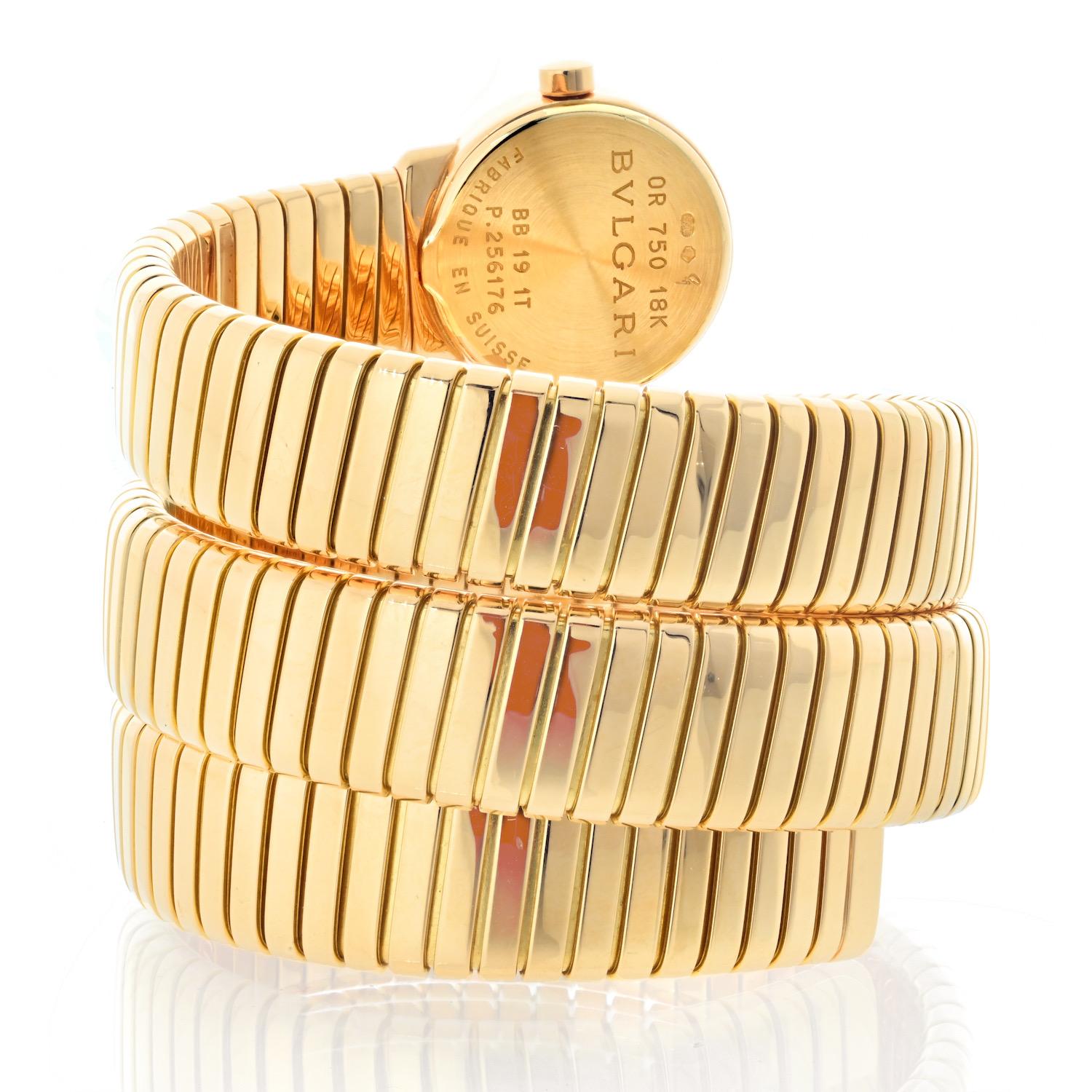 Modern Bvlgari 18K Yellow Gold Serpenti Vintage BB19 1 T Watch