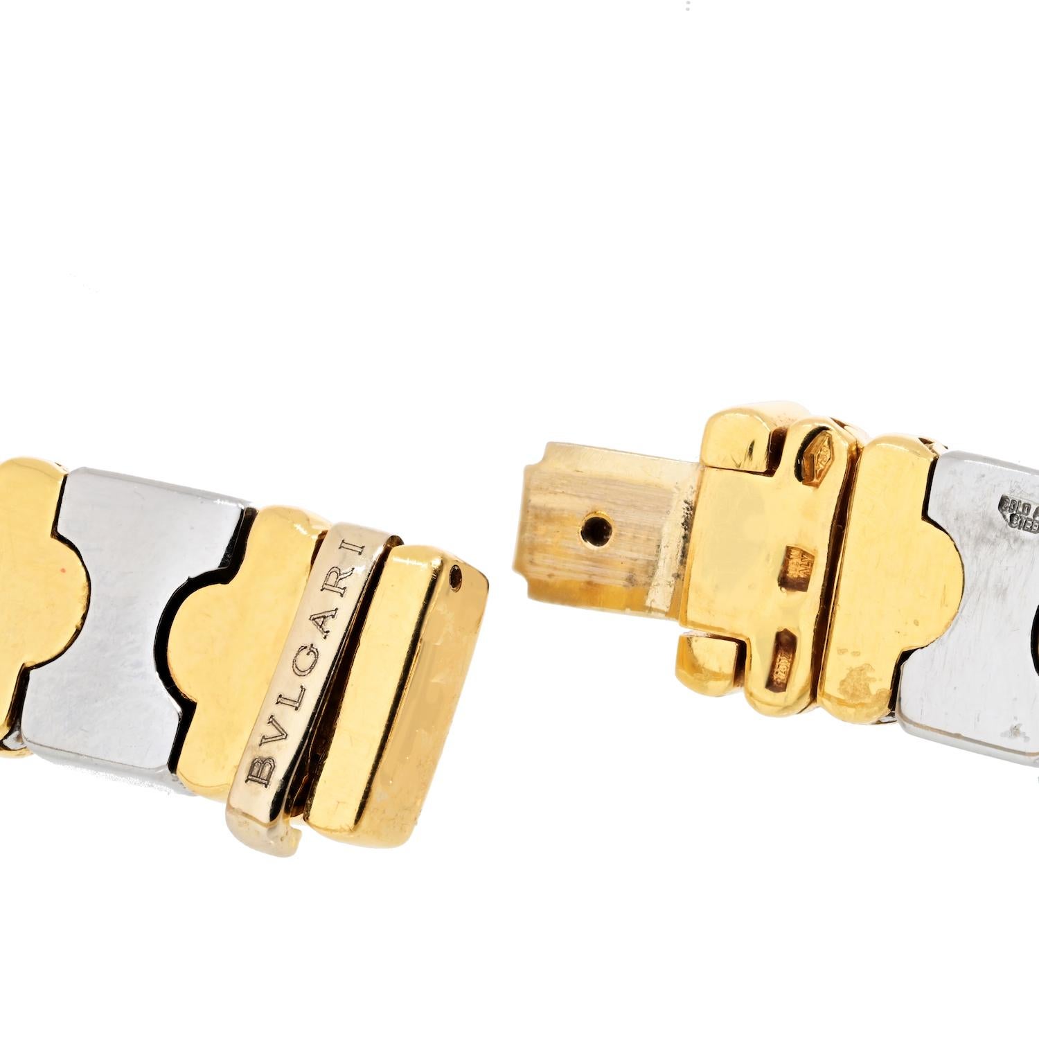 Bvlgari 18K Yellow Gold & Silver Parentisi Collar Necklace In Excellent Condition In New York, NY
