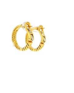 Bvlgari 18k Yellow Gold Spiga Hoop Earrings