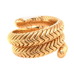 BVLGARI 18K Yellow Gold "Spiga" Wrap Bracelet