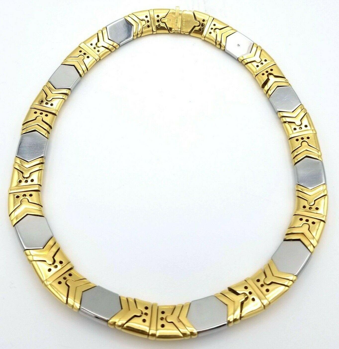 Bvlgari 18k Yellow Gold & Stainless Steel Choker Necklace Vintage

Here is your chance to purchase a beautiful and highly collectible designer necklace.  Truly a great piece at a great price! 

The weight is 219 grams, this item is for a normal size
