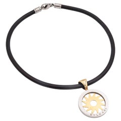 Bvlgari 18K Yellow Gold Stainless Steel Tondo Sun Choker Necklace