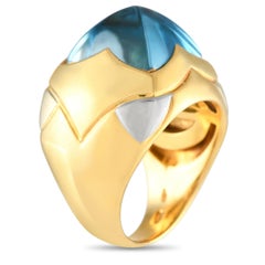 Bvlgari 18K Yellow Gold Topaz Pyramid Ring