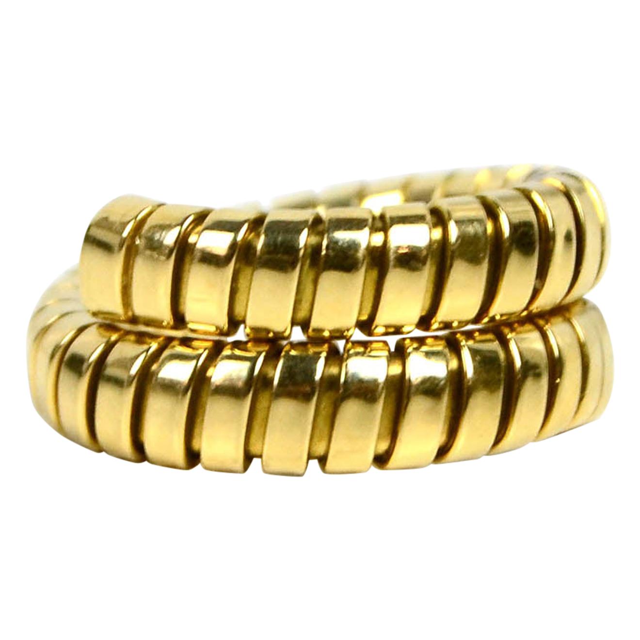 Bvlgari 18k Yellow Gold Tubogas Wrap Ring sz 6/ 51