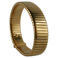 Bvlgari 18K Yellow Gold Used Flex Tubogas Bangle Bracelet