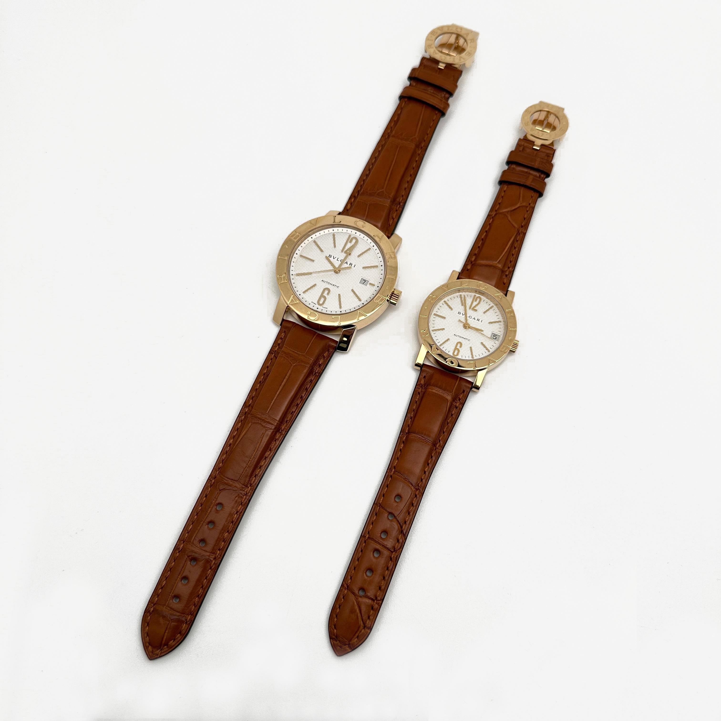Pre-owned Excellent condition. Beautiful gorgeous solid gold watch set for His and Her BB42GL Men Size 42mm and BB33GL Ladies Case 33mm. Brand new band on both watches Perfect gift for Christmas.