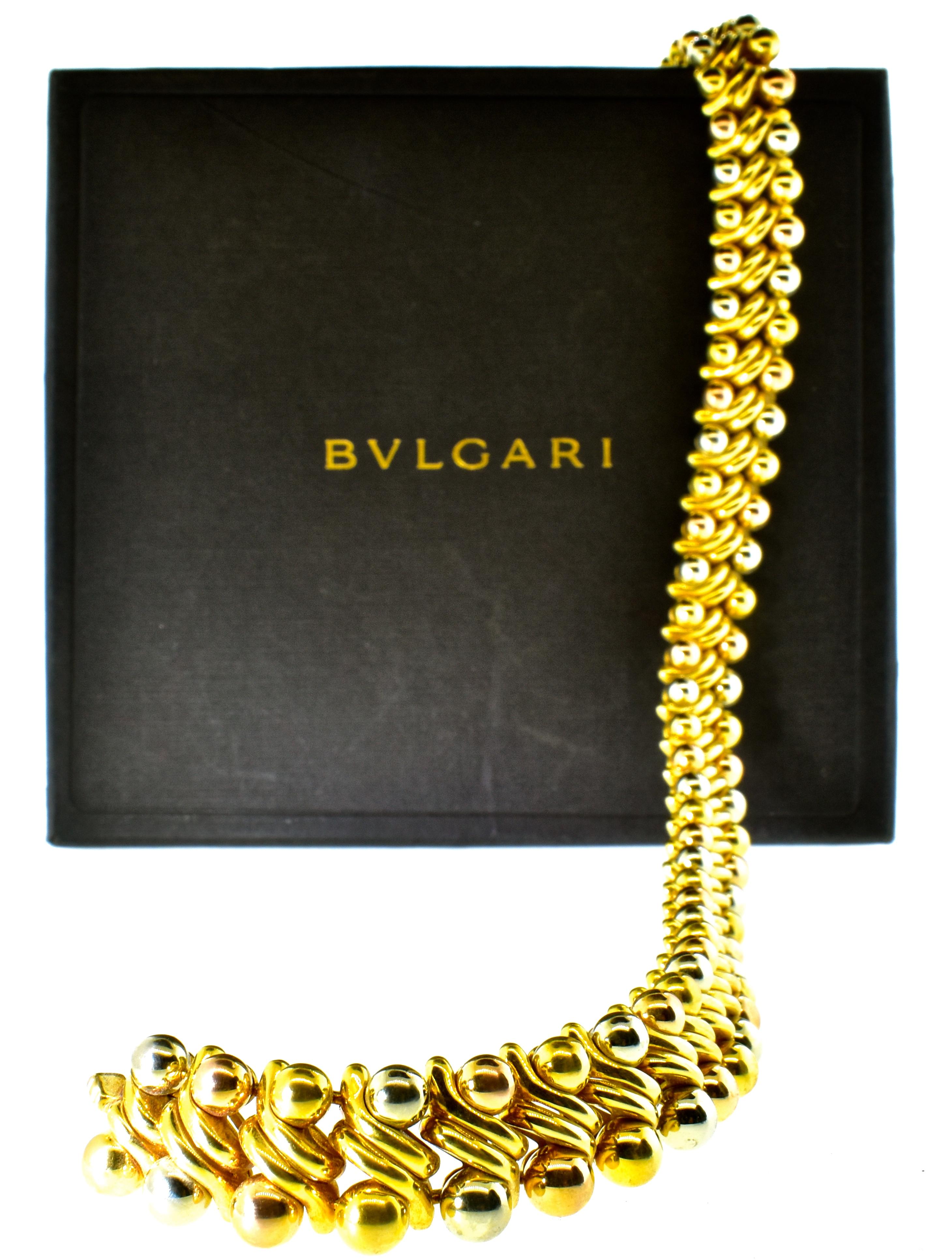 Contemporary Bvlgari 18K Yellow, Pink and White Gold Vintage Necklace