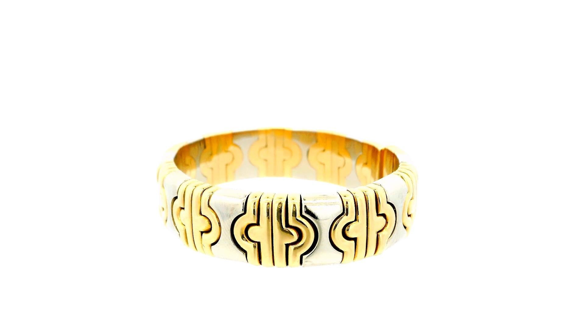 Bvlgari Manchette Parentesi en or jaune et blanc 18 carats en vente 3