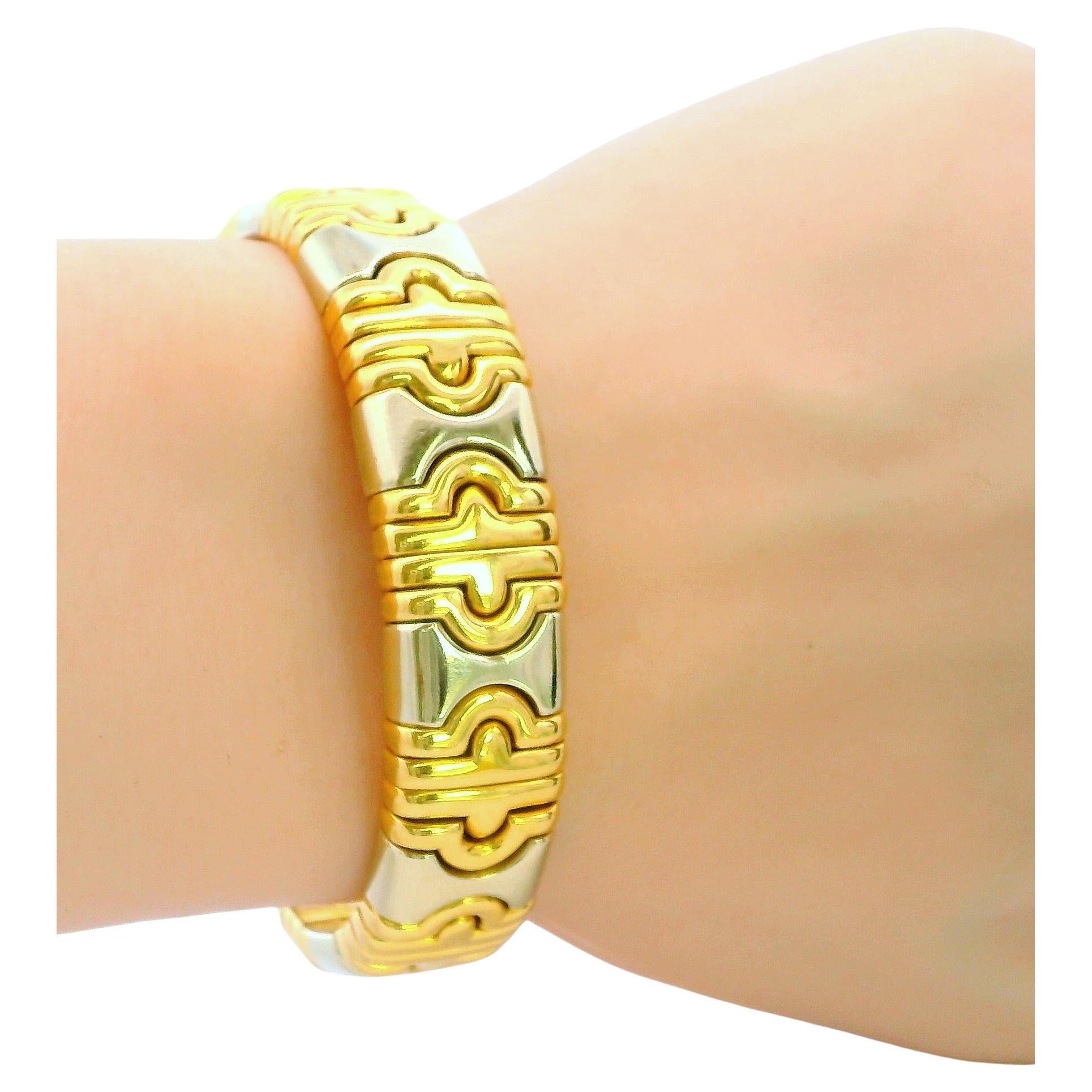 Bvlgari 18k Gelb- und Weißgold Parentesi Manschette
