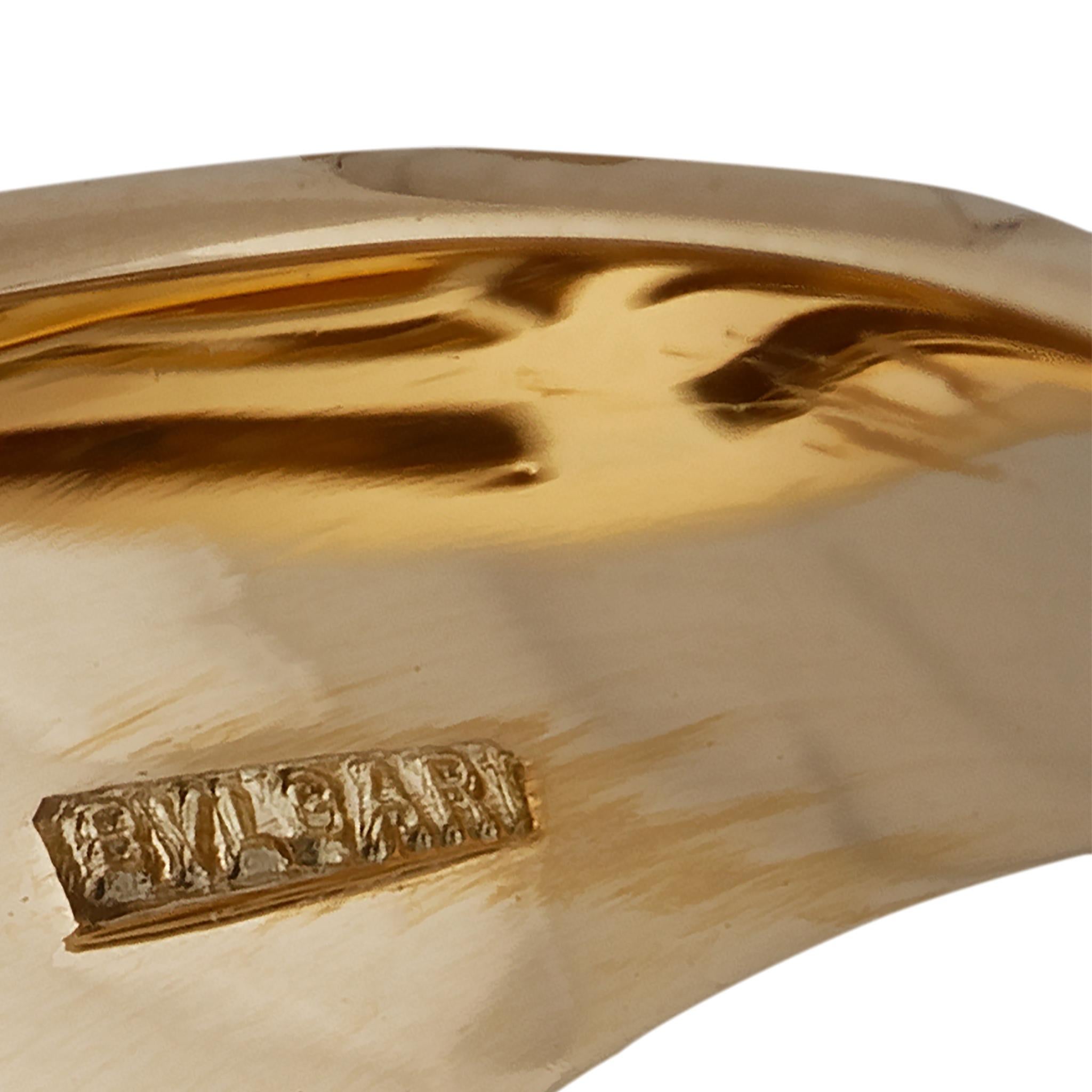 Bvlgari 18 Karat Yellow and White Pyramid Citrine Gold Ring In Excellent Condition In New York, NY