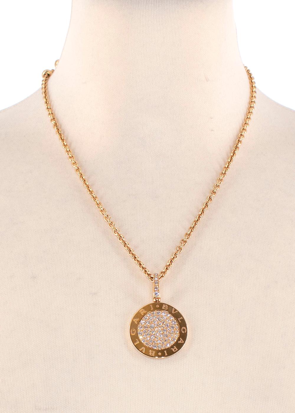 Bvlgari 18kt Rose Gold Pave Diamanten Bvlgari-Bvlgari Halskette 2
