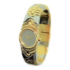 Bvlgari 18Kt. Yellow Gold and Steel Parentesi Bangle Bracelet in New Condition
