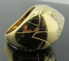 Bvlgari 18 Karat Yellow Gold "Pyramid Collection" Diamond Ring