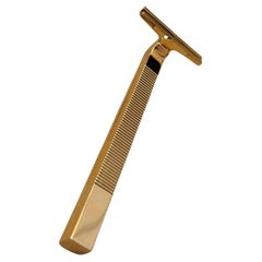 Bvlgari 1980s 18K Gold Folding Travel Razor Shaver