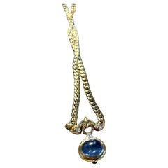 Bvlgari 1980s Unheated Sapphire and Gold Necklace