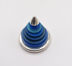 Bvlgari 1982 by Ettore Sottsass Memphis Desk Paper Weight in Sterling and Agates