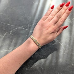 Bvlgari 1990's 18K Yellow Gold Stainless Steel Vintage Parentesi Cuff Bracelet